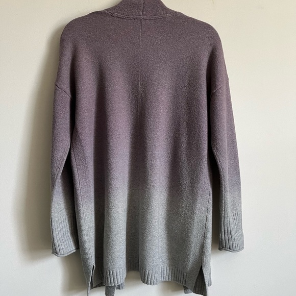 J.Jill Pure Jill Ombré Mid Length Oversized Open Front Cardigan Purple Gray XS - Picture 9 of 15